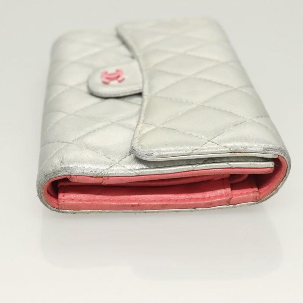 Chanel Classic Flap Silver Leather Wallet  (Pre-Owned) - Picture 3 of 16